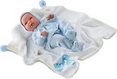 Llorens Babypop Nico met Witte Omslagdoek 40 cm