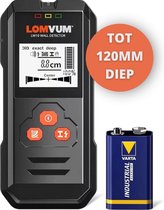 Lomvum Leidingdetector Detecteert tot 120mm - Automatische Kalibratie - Inclusief Batterij