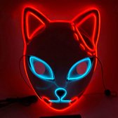 DriSubt Halloween masker, LED Purge masker voor kinderen volwassenen kostuum masker, maskerade masker voor anime cosplay carnaval Pasen Halloween party (Red Japanese Fox Demon)