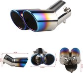 Dubbele Uitlaat Rainbow Spectra Aflopend 60mm Kopstuk / Eindstuk RVS [Uitlaat Sierstuk - Uitlaat Tuning - Uitlaat Koppelstuk]