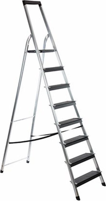 Foto: Trapladder aluminium 8 treden brede treden