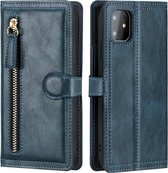 iPhone 12 Mini Book case met ritssluiting van LuxeBass - Flipcover - Magnetisch - 5 kaarten houder - Donkerblauw - telefoonhoes - gsm hoes - telefoonhoesjes