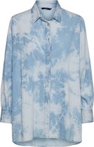 Vero Moda VMHEAVEN LS TIE DYE SHIRT CAMP Dames Blouse Light Blue Denim -  Maat L