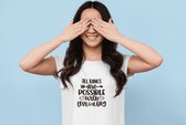 All Things Are Possible With Love & A Dog T-Shirt,Grappige T-Shirts Met Poot,Cadeau Voor Hondenliefhebbers,T-Shirts Met Pootafdruk,D001-077W, XXL, Wit