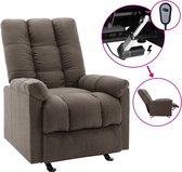 vidaXL Fauteuil verstelbaar elektrisch stof bruin