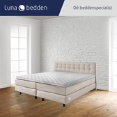 Luna Bedden - Boxspring Bella - 140x200 Compleet Beige Geknoopt Bed