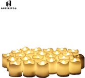 Aspirito® 24 pcs Led-Kaarsen - Kaarsen met afstand bediening - Nep kaarsen - Nep licht - Dinerkaarsen - Romantische kaarsen - waxinelichtjes