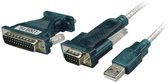 LogiLink USB 2.0 Aansluitkabel [1x USB-A 2.0 stekker - 1x D-sub stekker 9-polig, D-sub stekker 25-polig]