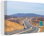 Canvas Schilderij Grote snelweg in Kosovo - 30x20 cm - Wanddecoratie