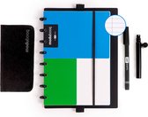 Modubooq™ notities - modulaire herbruikbare smart notebook A5 - 40 blauwe duratech3™ pagina's met lijntjes - inclusief pen