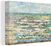 Canvas Schilderij De zee bij Katwijk - schilderij van Jan Toorop - 80x60 cm - Wanddecoratie