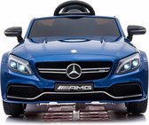 Elektrische Kinderauto Mercedes-Benz C63 AMG Blauw 12V Met Afstandsbediening FULL OPTION