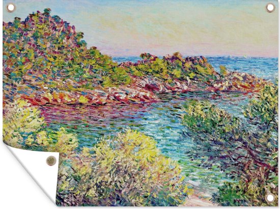 Tuin decoratie Landschap bij Montecarlo - Schilderij van Claude Monet - 40x30 cm - Tuindoek - Buitenposter