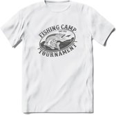Fishing - Vissen T-Shirt | Grappig Verjaardag Vis Hobby Cadeau Shirt | Dames - Heren - Unisex | Tshirt Hengelsport Kleding Kado - Wit - XXL