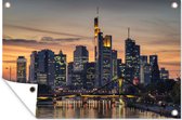 Décoration de jardin Skyline de Francfort au coucher du soleil depuis le Main, Allemagne - 60x40 cm - Affiche de jardin - Toile de jardin - Affiche d'extérieur