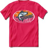 Fishing - Vissen T-Shirt | Grappig Verjaardag Vis Hobby Cadeau Shirt | Dames - Heren - Unisex | Tshirt Hengelsport Kleding Kado - Roze - S