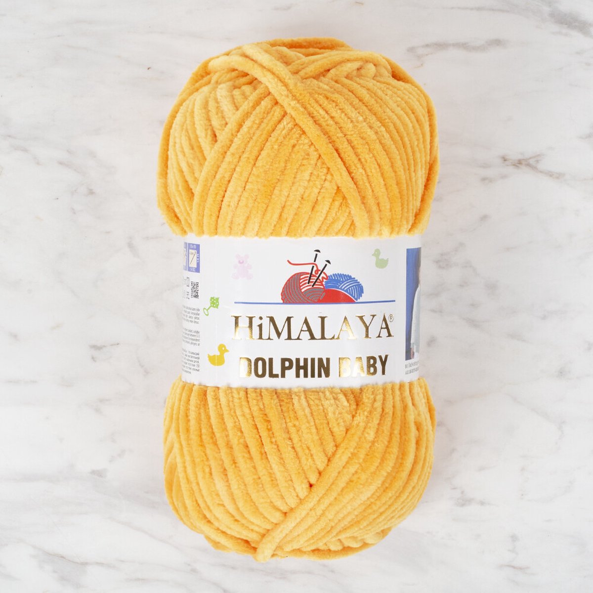 Himalaya Dolphin Baby 80368 Glans Oranje Fluwelen Garen, Breien en Haken, 100g, Super Zacht, Fluweel Breigaren, Volumineuze Pluche, Schijnen Fluweelachtig, Chenille Dolfijn Baby Wol, Amigurumi, Velluto Velours, Breiwol, Haakgaren, Kind Deken