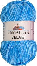 Himalaya VELVET 90027 Zee Blauw Fluwelen Garen, Breien en Haken, 100g, Super Zacht, Fluweel Breigaren, Volumineuze Pluche, Schijnen Fluweelachtig, Chenille Dolphin Baby Wol, Amigurumi, Vellut