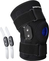 Sportout Kniebrace, met verwijderbare aluminium scharnieren kniesteun, kniesteunen perfect voor gym, gewichtheffen, wandelen, sporten, volleybal, dames en heren