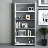 N&Z Living - Boekenkast - Wit 4 planken - 170x80cm - Vitrinekast - Kast voor woonkamer, slaapkamer