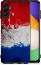 Mobiel TPU Hard Case Geschikt voor Samsung Galaxy A13 5G | Geschikt voor Samsung Galaxy A04s Telefoon Hoesje met Zwarte rand Nederlandse Vlag