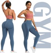 Sport legging - High waist legging - Yoga – Fitness – sport legging - maat L - blauw