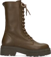 Sacha - Dames - Army leren veterlaarsjes - Maat 40
