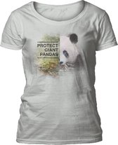 Ladies T-shirt Protect Giant Panda Grey XL