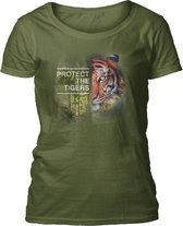 Ladies T-shirt Protect Tiger Green L