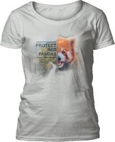 Ladies T-shirt Protect Red Panda Grey S