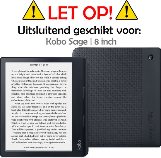 Hoesje Geschikt voor Kobo Sage Hoes Bescherm Hoesje Case Sleep Cover Trifold - Hoes Geschikt voor Kobo Sage Hoesje - Galaxy van Hoesje  — afbeelding 2