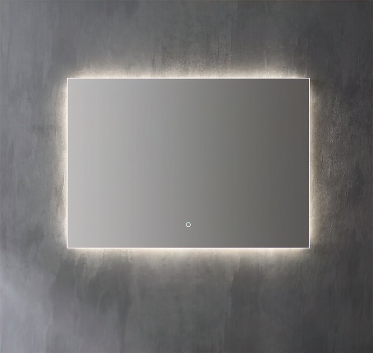 Aluminium spiegel decor met LED verlichting en spiegelverwarming - 80x70x3