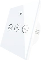 van Dam Exclusive® Smart home Wandschakelaar - Wi-Fi - Gordijn - Jaloezieën - Sluiter - Zonnescherm - Muurmontage - 300W - Voor Android/IOS - Glas - Wit