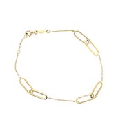 Pat's Jewels Armband Dames -  Gouden armband Dames - 14 karaat - Closed Forever armband - Paperclip armband