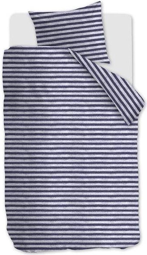Ariadne at Home Knit Stripes dekbedovertrek - Eenpersoons - 140x200/220 - Blauw
