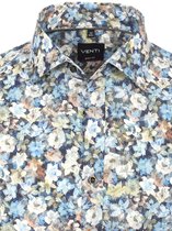 Bloemen Overhemd Heren Blauw Slim Fit Venti 123827400-100 - XL