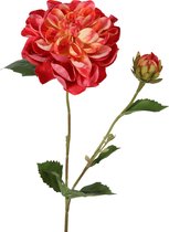 Viv! Home Luxuries Dahlia - 2 stuks - kunstbloem - 57cm - roze rood - topkwaliteit