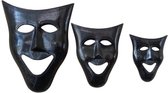 Deco4yourhome® - Masker - Metaal - Set van 3 - Black Antique - Alberto