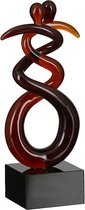 Sculpture en verre Amitié - amour - mariage - coopération - brun rouge - 16 cm - artisanat
