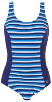 Tweka badpak corrigerend chloorbestendig blauw/wit gestreept maat 48