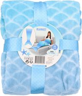 Zeemeermin Deken - zeemeerminstaart - deken - mermaid blanket - zeemeermin plaid - Blauw - Volwassenen