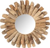 Mirror round driftwood natural small