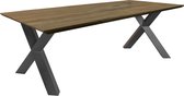 Eikenhouten eettafel naturel met gedraaide spin-poot - extra dik blad