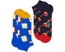 Happy Socks Toast Low Sock (2-pack) - unisex sokken - Unisex - Maat: 41 - 46