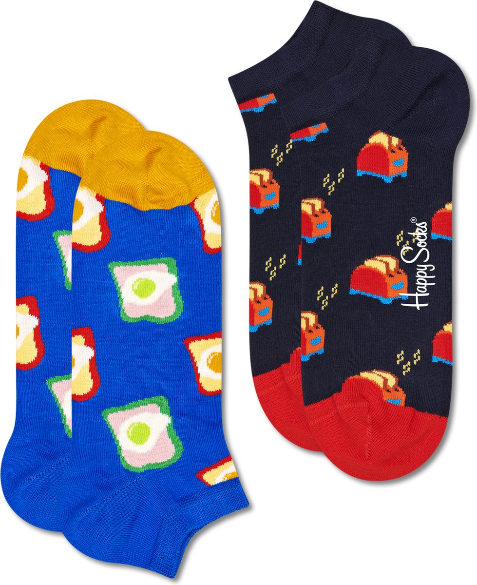 Happy Socks Toast Low Sock (2-pack) - unisex sokken - Unisex - Maat: 41 - 46