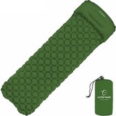 WiseGoods Luxe Opblaasbare Slaapmat - Camping Accessoire - Zachte Slaapmat Met Kussen - Outdoor & Kamperen - 1 Persoons - Groen