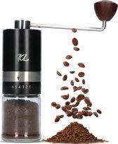 Bol.com KitchenLove - Koffiemolen Handmatig - 6 Standen - RVS Stalen Maalschijf - Bonenmaler - RVS - Zwart aanbieding