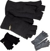 Fleece handschoenen - Halve vingers - Vingerloos - Zwart - S/M