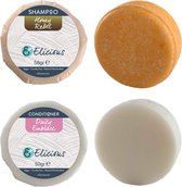 Elicious® - Set Shampoo + Conditioner - Gekleurd Haar - Shampoo Bar - Conditioner Bar - Natuurlijke Shampoo - Natuurlijke Conditioner - Haarconditioner - SLS vrij - Plasticvrij - V