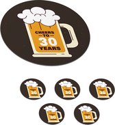 Sous- Sous-verres pour verres - Ronds - Anniversaire - 30 ans - Bières - 10x10 cm - 6 pièces